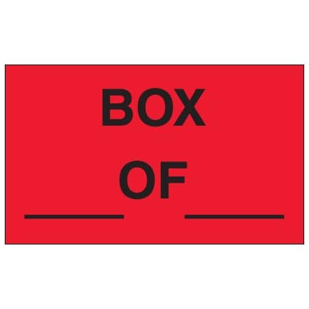 Bsc Preferred 3 x 5'' - ''Box _ of _'' Fluorescent Red Labels BUY00023934